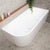 Avalon 1700mm Right Corner Freestanding Bath, Matte White