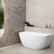 Byron Egg 1500mm Back to Wall Freestanding Bath, Gloss White
