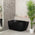 Byron Egg 1200mm Left Corner Freestanding Bath, Matte Black