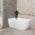 Byron Egg 1400mm Left Corner Freestanding Bath, Gloss White