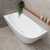 Byron Egg 1600mm Left Corner Freestanding Bath, Gloss White