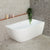 Byron Egg 1400mm Right Corner Freestanding Bath, Matte White