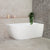 Byron Egg 1400mm Right Corner Freestanding Bath, Matte White