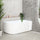 Agora Groove 1500mm Fluted Right Corner Freestanding Bath, Gloss White