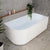 Agora Groove 1500mm Fluted Right Corner Freestanding Bath, Matte White