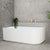 Agora Groove 1700mm Fluted Left Corner Freestanding Bath, Gloss White