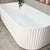 Agora Groove 1700mm Fluted Left Corner Freestanding Bath, Gloss White