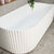 Agora Groove 1700mm Fluted Right Corner Freestanding Bath, Gloss White