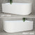 Agora Groove 1700mm Fluted Right Corner Freestanding Bath, Gloss White