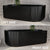 Agora Groove 1700mm Fluted Left Corner Freestanding Bath, Matte Black