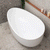 Wave Oval 1600mm Wide Freestanding Bath, Gloss White