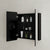 Retti Rectangular 750mm x 750mm Mirrored Shaving Cabinet, Matte Black