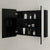 Retti Rectangular 900mm x 750mm Mirrored Shaving Cabinet, Matte Black