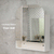 *Clearance* Tura Arch 800mm x 900mm Mirrored Shaving Cabinet with Exposed Shelf, Matte White