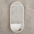 Pill Oval 400mm x 900mm Frontlit LED Mirrored Shaving Cabinet, Matte White
