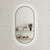 Pill Oval 500mm x 1000mm Backlit LED Framed Mirror with Demister, Brushed Gunmetal Frame