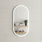 Pill Oval 500mm x 1000mm Frontlit LED Framed Mirror with Demister, Matte White Frame