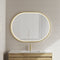 Pill Oval 1200mm x 900mm Frontlit LED Framed Mirror with Demister, Brushed Brass (Gold) Frame