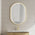 Pill Oval 700mm x 1000mm Frontlit LED Framed Mirror with Demister, Brushed Brass (Gold) Frame