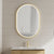 Pill Oval 700mm x 1000mm Frontlit LED Framed Mirror with Demister, Brushed Brass (Gold) Frame