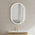 Pill Oval 600mm x 900mm Frontlit LED Framed Mirror with Demister, Matte White Frame