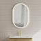 Pill Oval 600mm x 900mm Frontlit LED Framed Mirror with Demister, Matte White Frame