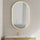 *Clearance* Pill Oval 750mm x 1200mm Frontlit LED Framed Mirror with Demister, Brushed Brass (Gold) Frame