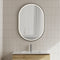 Pill Oval 700mm x 1000mm Frontlit LED Framed Mirror with Demister, Matte Black Frame