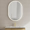 Pill Oval 700mm x 1000mm Frontlit LED Framed Mirror with Demister, Matte White Frame