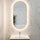 Pill Oval 500mm x 1000mm Frontlit and Backlit LED Frameless Mirror with Frosted Glass Border and Demister