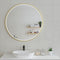Circa Round 1000mm Frontlit LED Framed Mirror with Demister, Brushed Brass (Gold) Frame