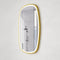 Riri Oblong 600mm x 900mm Frontlit LED Framed Mirror with Demister, Brushed Brass (Gold) Frame