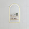 Arco Arch 500mm x 1000mm Frontlit LED Framed Mirror with Demister, Brushed Brass (Gold) Frame