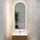 Arco Arch 500mm x 1200mm Frontlit and Backlit LED Frameless Mirror with Frosted Glass Border and Demister
