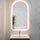 Arco Arch 550mm x 1000mm Frontlit and Backlit LED Frameless Mirror with Frosted Glass Border and Demister