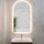 Arco Arch 550mm x 1000mm Frontlit and Backlit LED Frameless Mirror with Frosted Glass Border and Demister