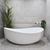 Wave Oval 1800mm Wide Freestanding Bath, Matte White