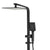 Retto Square Twin Shower System with Adjustable Rail and 250mm Head, Matte Black