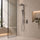 Retto Square Twin Shower System with Adjustable Rail and 250mm Head, Brushed Gunmetal
