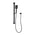 Retto Square 3-Function Hand Shower on Rail, Matte Black