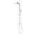 Jena Square Twin Shower System with Adjustable Rail, Push Button Diverter and 250mm Head, Polished Chrome