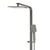 Jena Square Twin Shower System with Adjustable Rail, Push Button Diverter and 250mm Head, Brushed Gunmetal