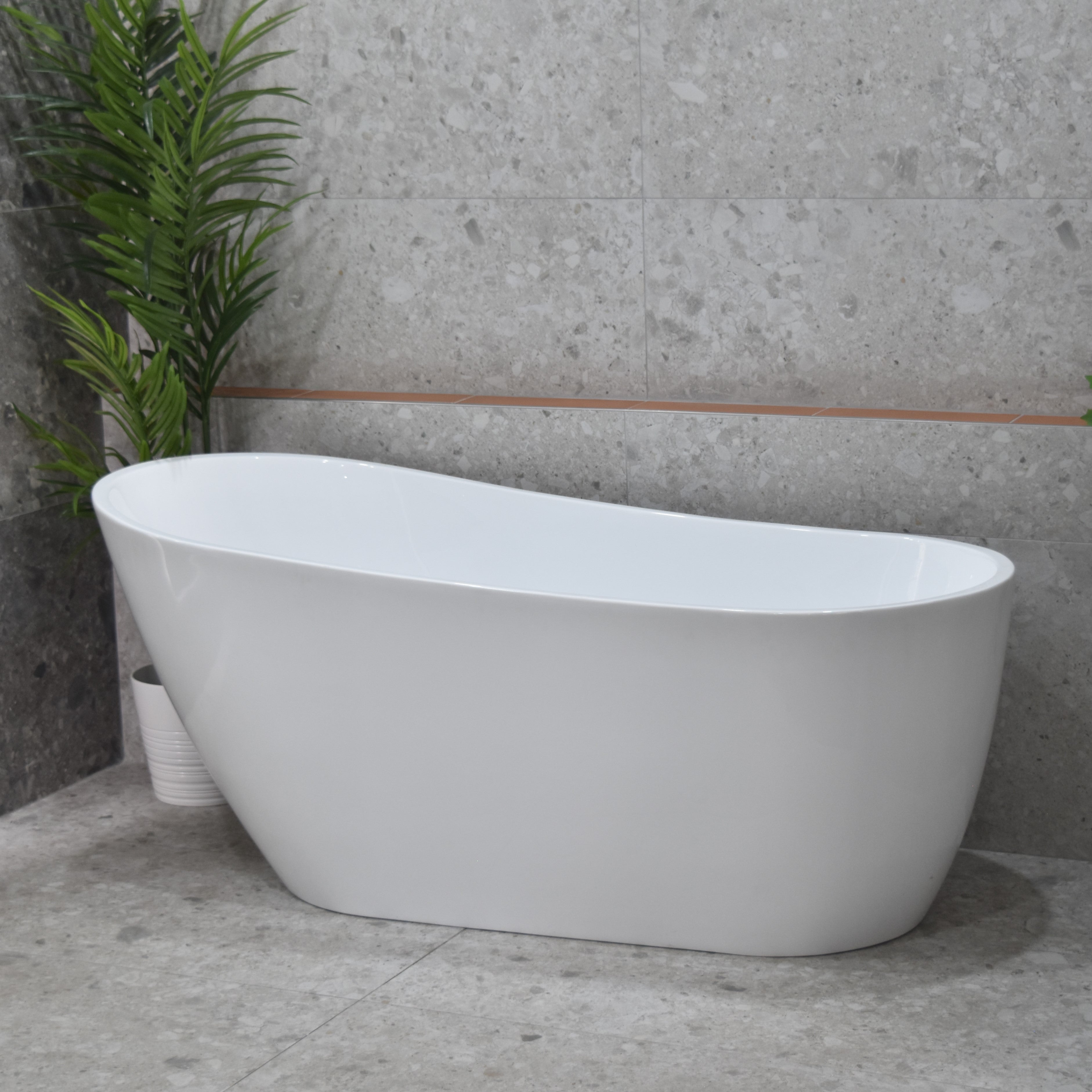 Freshwater 1700mm High Back Freestanding Bath, Gloss White
