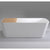 Whiting 1700mm Soft Square Freestanding Bath with Bamboo Shelf, Gloss White