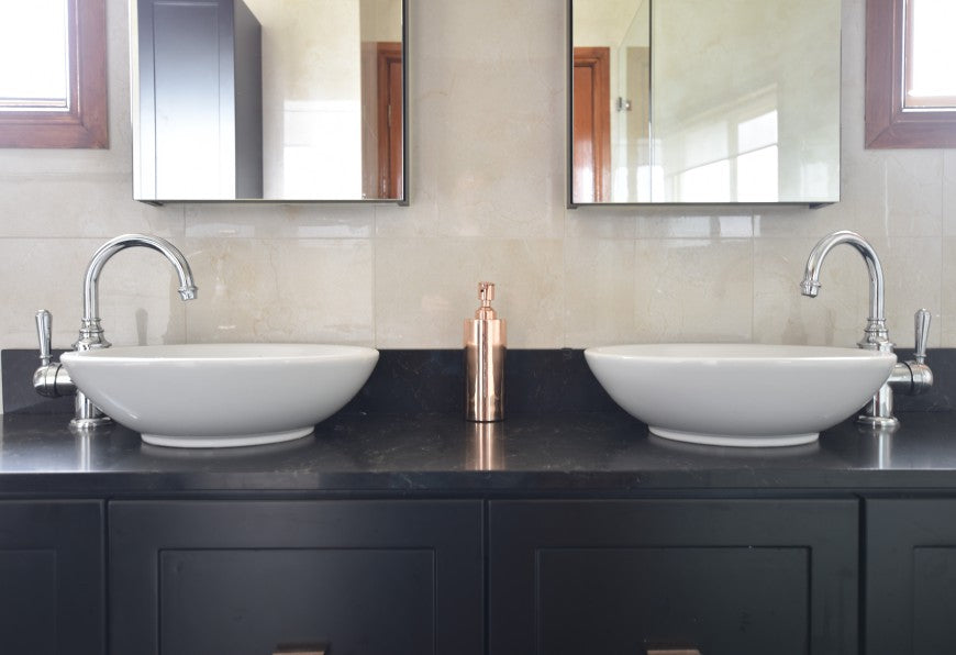 #59 - Bathrooms: Black and beige with a unique classical twist by Ameera