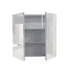 White bathroom mirror cabinet with mirrored wood door, perfect for sleek storage and stylish organisation.