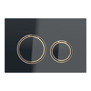 Geberit Sigma21 Dual Flush Button & Access Plate, Black with Red Gold Trim Design