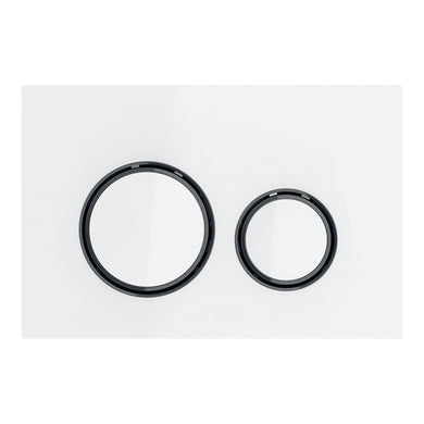 Geberit Sigma21 Dual Flush Button & Access Plate, White with Black Chrome Trim Design