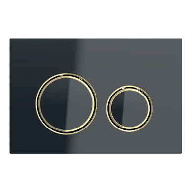Geberit Sigma21 Dual Flush Button & Access Plate, Black with Brass Trim Design