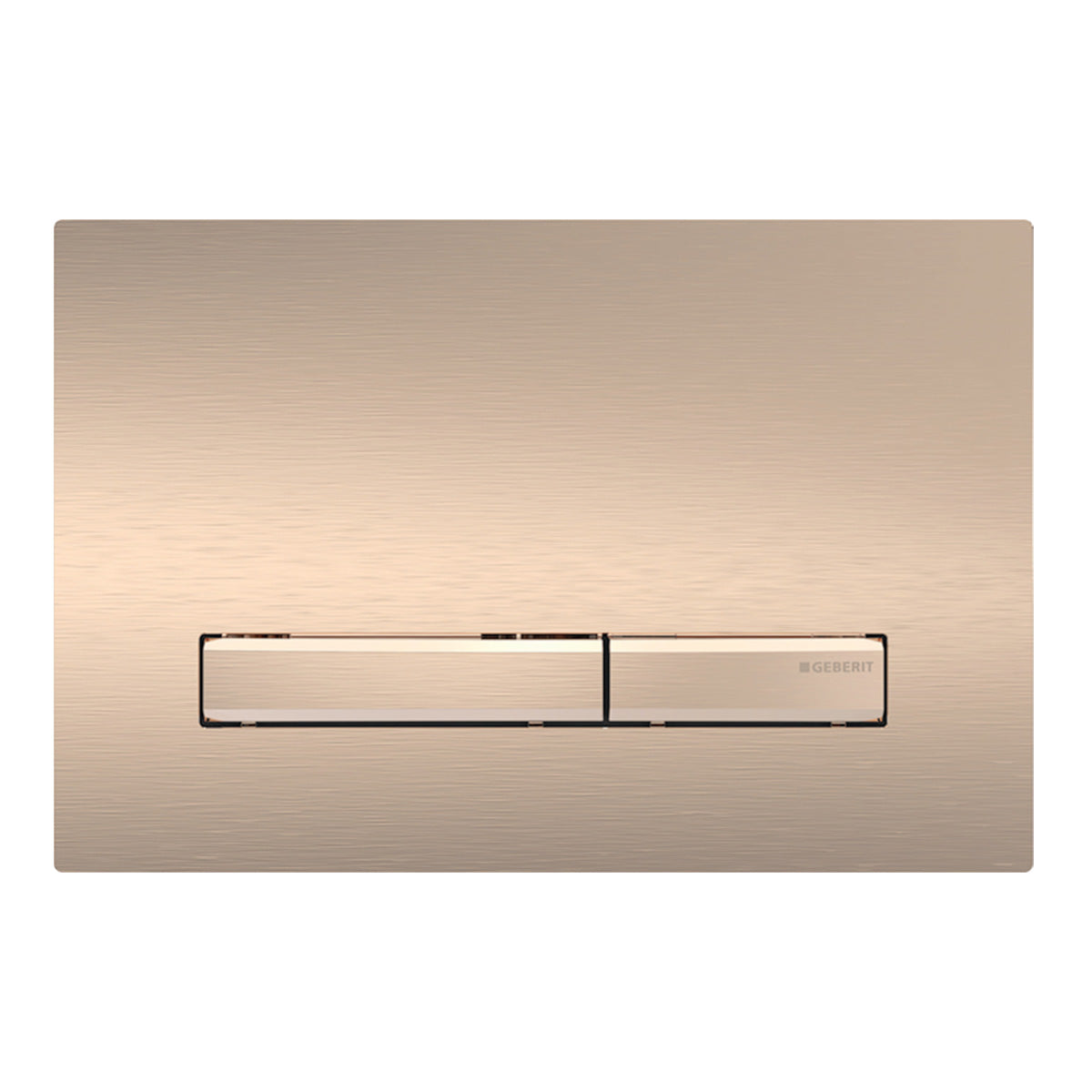 Geberit Sigma50 Dual Flush Button and Access Plate, Brushed Red Gold with Red Gold Trim Design